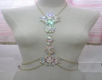 Fashion Sexy AB crystal Body chains jewelry Waist Bikini beach belly chains Harness gold pendant necklaces sandy accessories fema5483805