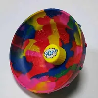 Decompression toy rubber elastic bowl rainbow color non deformable jump ball children's educational toy gift 2023