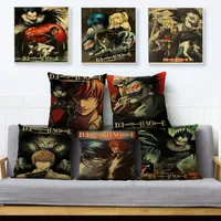 Pillow Japan Classic Anime Death Note Print Pillowcase Retro Pattern Sofa Cover Kid Gift Polyester Pillows Cases For Home Decor