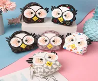New Fashion Party Favor Old Flower Checker Leather Owl Zero Wallet Key Chain Live Broadcast Popular Hanger Storage Bag4641510