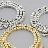 Designer Cuban Link Necklace Hip Hop mens s Single Row Diamond Full Gold-plated Rhinestone Tennis Unisex Fashion Street Collar