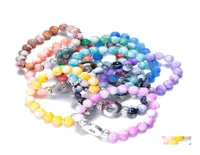 Charm Bracelets Snap Button Natural Stone Beads Bracelet Bangles Fit 18Mm Ginger Buttons Diy Jewelry Valentine Gift B826L Z Drop D8935808