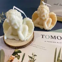 3D Angel Baby Candle Silicone Mold Clay Handmade Soap Fondant Form Chocolate Mould Plaster Cake Decorating Tools 210721327e