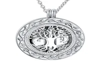 Tree of Life Round Cremation Urn Necklace Cremation Jewelry Ashes Memorial Keepsake Pendant Funnel Kit Included7657926