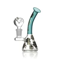 5.3 inches bent type hookah very nice color glass bong with diffused downstem percolator and 14mm female joint