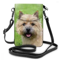 Duffel Bags Mini Women Wallet Norwich Terrier Pattern Mobile Phone Bag Card Slot Adjustable Shoulder Strap Purse Hand