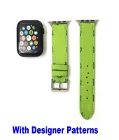 Luxury Watchband strap For Apple watch band 41mm 45mm 42mm 38mm 40mm 44mm PU Leather Green Big Flower Straps Bracelet iwatch 2 3 47536414