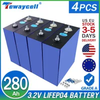 4PCS 280Ah lifepo4 12V 24V 48V Grade A Rechargeable battery Cell 3.2V Solar Energy storage system Tax Free EU US Warehous Stock
