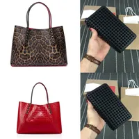 Fashion Bag cabata designer totes rivet genuine leather Red Bottom Handbag composite handbags famous purse shopping bags Black Whi325m