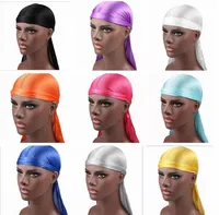 New Fashion Men039s Satin Durags Bandana Turban Wigs Men Silky Durag Headwear Headband Pirate Hat Hair Accessories1241183