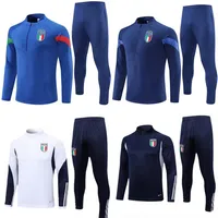 kids adult ITalys tracksuit survetement long half zipper jacket Training suit soccer 2023 2024 Italia man football tracksuits set
