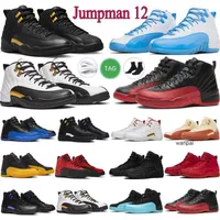 Jumpman 12s Basketball Shoes 12 Utility Reverse Flu Game Shoe Dark Concord University Red Cherry Master Man Trainers Outdoor Sports Walking Sneakers Size 40-47
