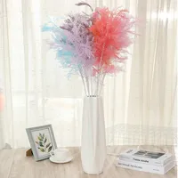Decorative Flowers 96CM Wedding Mist Bamboo Plastic Grass Coral Branch Artificial Flower Wall Home Garden Party Decor Craft Simulation