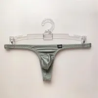 Underpants Men Shiny Micro Thong Underwear Male Penis Pouch String Tangas Lingerie T-Back High Stretch Low Waist Sexy Breathable F252B