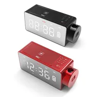 Wireless Charging Projection Digital Clock Bluetooth Speaker LED Large Screen Alarm clock Snooze FM DIY Alarm Music Table Clocks270F
