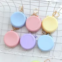 Wallets Women Girls Coin Key Bag Cute Round Silicone Candy Color Coin Purse Small Wallet Mini Data Cable Headset Bag Purses Kid Gift G230327