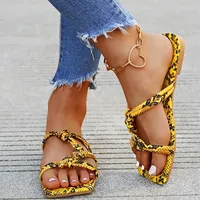 Slippers Flats Fashion 2023 Women Sandals Summer Beach Shoes Slingback Flip Flops Square Toe Home Dress Ladies Slides