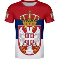 Men's T Shirts SERBIA Republic Tshirt Diy Free Custom Made Name Number Srbija SRB T-shirt Srpski Nation Flag Serbien College Print Logo