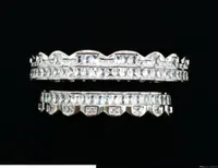 Exaggerated personality White Gold Cubic Zirconia Teeth Grills Hip Hop Vampire Bling Fang Grillz Iced Out Full Diamond Tooth Cap M7562965