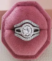 2022 Choucong Brand Wedding Rings Luxury Jewelry 925 Sterling Silver Round Cut White Topaz CZ Diamond Gemstones Eternity Party Wom4099289