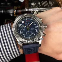New Avenger Bandit Blackbird E1338310 Quartz Chronograph Mens Watch Blue Dial Steel Case Blue Rubber Strap Sport Watches Watch zon183E