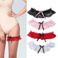 Garters Fashion Lace Elastic Leg Garter Cosplay Sexy Belt With Ribbon Bow Wedding Party Bridal Accessories Lingerie Gift