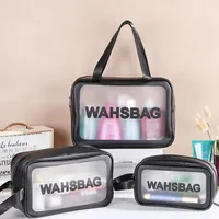 Storage Bags PVC Transparent Makeup Bag Women Wash Travel Organizer Large Capacity Cosmetic Hand Clear Neceser 2023