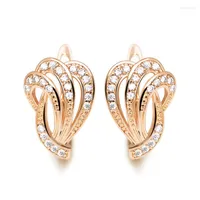 Hoop Earrings MxGxFam Curve Line Zircon For Women Fashion Jewelry CZ Gold Color 18 K