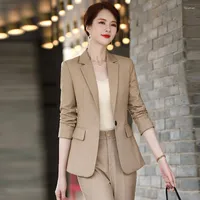 Women's Two Piece Pants 2023 Autumn Winter Formal Women Business Suits With And Jackets Coat For Ladies Office Professional Blazers Set