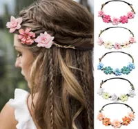 Bride Crown Hairband Rope Women Flower Headband Party Garland Princess Wreath Wedding Floral Headband Hair Accessories8509856