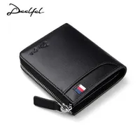 Deelfel New Fashion Small Women Wallets Female Genuine Leather Womens Wallet Zipper Design With Coin Purse Pockets Mini Walet2821