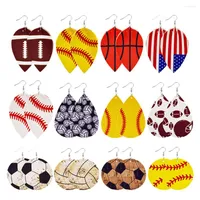Stud Earrings Baseball Teardrop Dangle Football Women Faux Shape Earring Dangling Theme Basketball Cheerleaders Sports