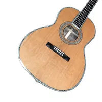 Bois de cèdre 39 pouces OOO Body Style Life Tree Inlay Classic Folk Acoustic Guitar Abalone Binding