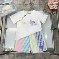 KIds Clothes Child Sets Baby Dress 2pcs Summer Fashion bag pattern POLO shirt and letter stripe shorts New arrival Size 90-140 CM Mar08