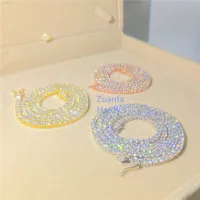 Fine Jewelry 14k Yellow Gold Vs Lab Grown Diamond Tennis Chain Hpht Diamond Tennis Necklace Women