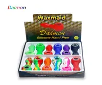 Waxmaid -Raucherrohre Diamond -förmiges Platin gehärtet Silikon 11 gemischte Farben Dab Rigs mit Geschenkboxpaket 7830338