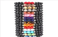 New bracele Lava Rock Stone Beads Bracelet Chakra Charm Natural Stone Essential Oil Diffuser Beads Chain Forwomen Men Fashion Craf6124266