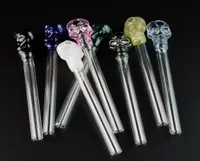 Mini Pipe Oil Burner Straight Tube Pipes 55 Inch Colorful Skull Glass Pipe Pyrex Heady Glass Smoking Pipes SW134819210