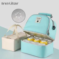The New Multi-functional Diaper Bag Backpack Double Breast Milk Cooler Bag Mommy Travel Carrying Bag Milk Bottle Baby Care3081