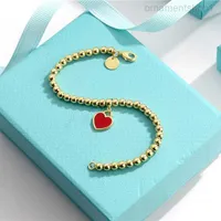 925 Silver Luxury Heart Beaded Charm Tag Strands Bracelet Women Fine Jewelry Trendy Beads Chain Round Ball Bracelets for Girlfriend Love Blue Fashion with 5oajl