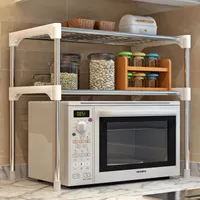 Storage Holders Racks Rak Oven Microwave Multilapis Dapat Dilepas Baja Tahan Karat Dapur Mengatur Peralatan Makan Tempat Penyimpanan Rumah 230328