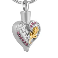 z867 Engraving - Personalized Custom Stainless Steel Mom in Heart Cremation Necklace Ashes Urn Memorial Pendant Jewelry322I