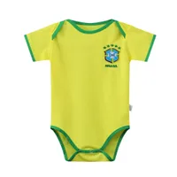 2022 2023 Braziliës Nationaal Team Voetballen Jerseys Germanys Spanje Portugal Japan Mexico Zuid -Frans Korea Baby Rompers Boy Girl Romper Jumpsuit Outfits