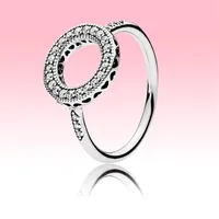 CZ diamond Sparkling Halo Ring Women Wedding Jewelry for Pandora 925 Sterling Silver heart Rings with Originalb box High quality206p