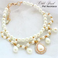 Handmade Dog Apparel pet accessories cat necklace Exclusive design Court baroque style Vintage teardrop pearl petal poodle Maltese1786