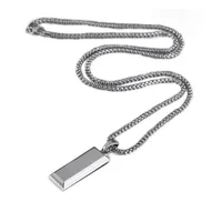 Mens Fashion Hip Hop Jewelry Bullion Pendant Necklace Silver Stainless Steel Snake Chain Design 18k Gold Plated Trendy Necklaces F299n