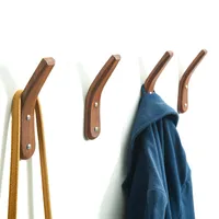 Hooks Rails 2Pc Oak Wood Coat Wall Mounted Vintage Single Hat Rack Towel Hanger Organizer Decorative For Home Bar el 230327