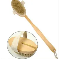 30 pcs Natural Long Wooden Bristle Body Brush Massager Bath Shower Back Spa Scrubber205b