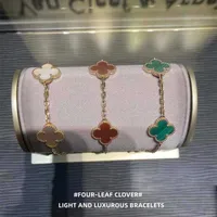 Charm Bracelets Necklaces Lucky four-leaf clover plated with 18k rose gold five-flower gift female fashion bracelet