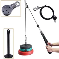 Original High Quality Hanging Rope Integrated Fitness Equip Pulley Cable System DIY Loading Pin Lifting Triceps Machine Workout Adjustable Length Home INI8